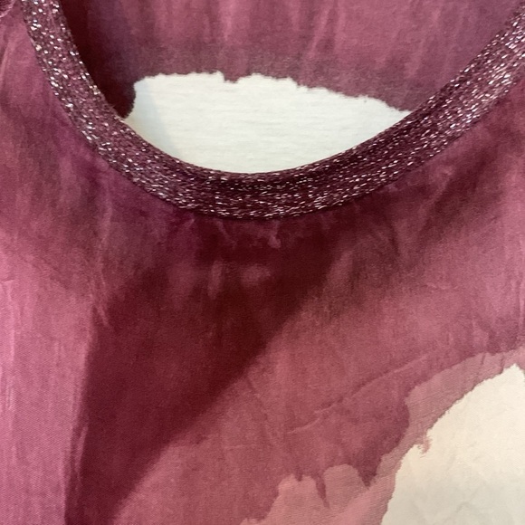 Scandal Elegant Women's Purple Top with Artistic Design Long Sleeve Large - Picture 3 of 5